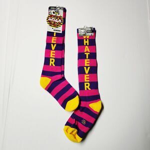 Lot of 2 Gumball Poodle WHATEVER Socks Novelty Gym Crew Unisex NEW NWT Striped